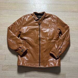 Vintage 70s 80s Classic Leathers Cognac Leather Cafe Racer Jacket size M/S